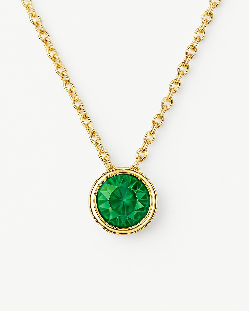 Birthstone necklace May emerald