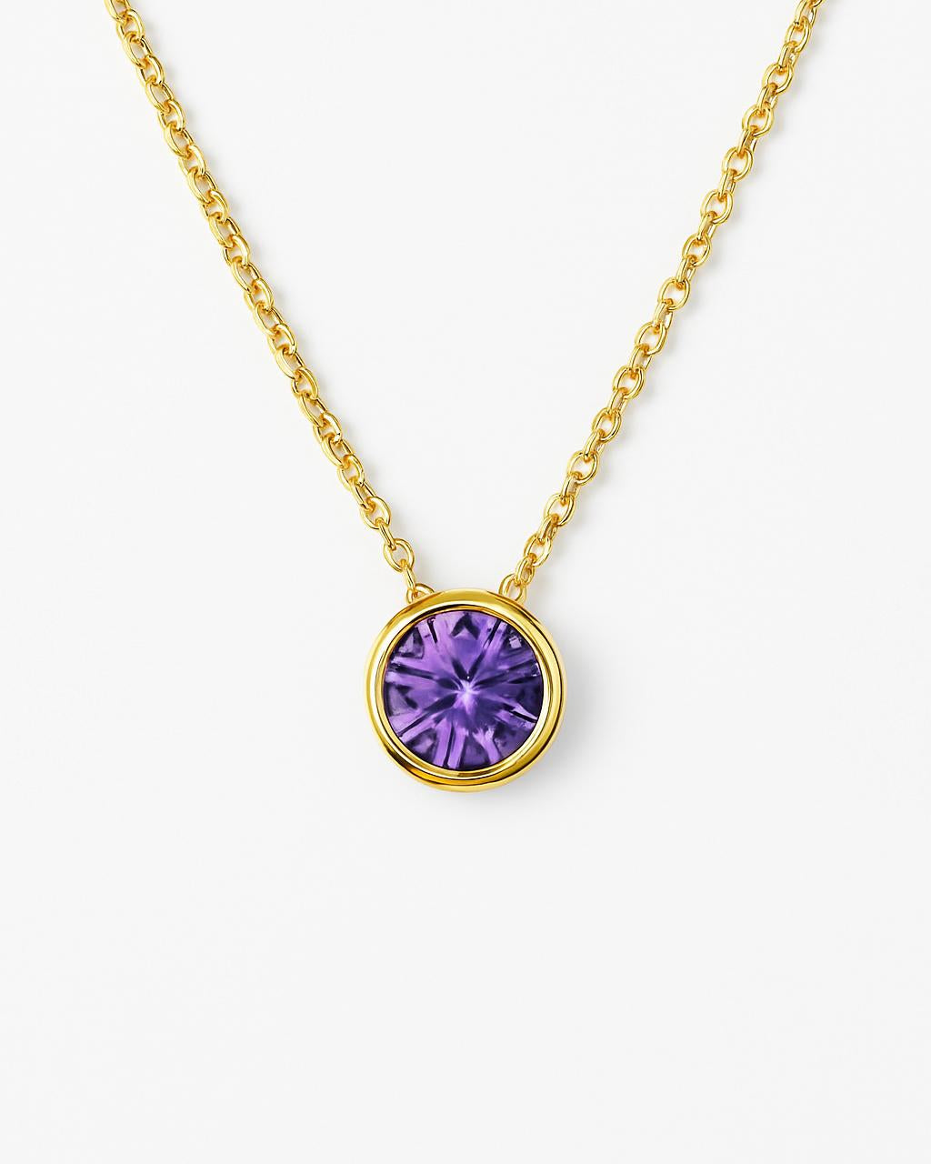 Birthstone necklace February violet