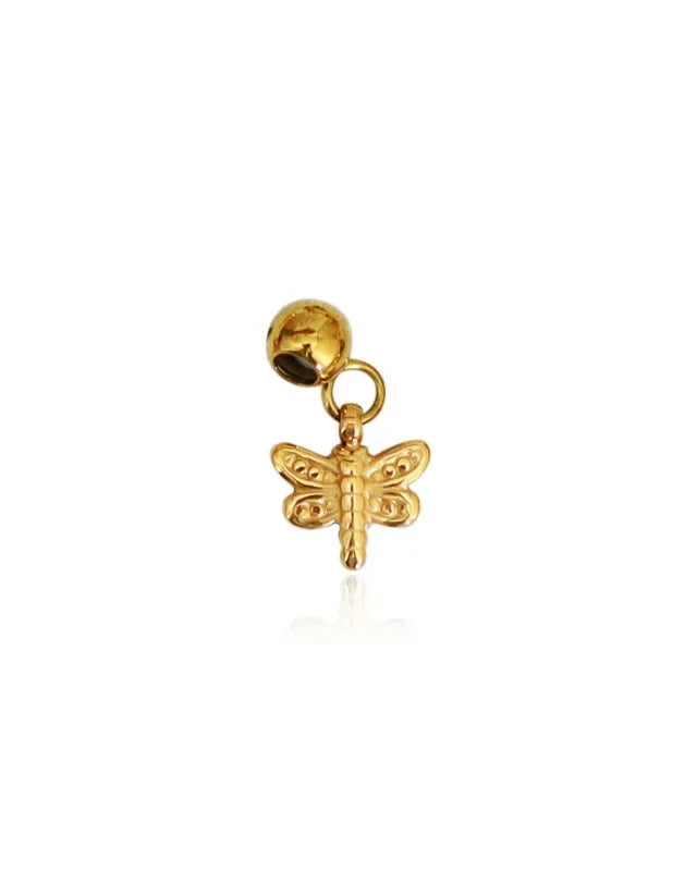 Dragonfly gold charm pendant