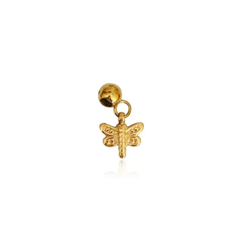 Dragonfly gold charm pendant