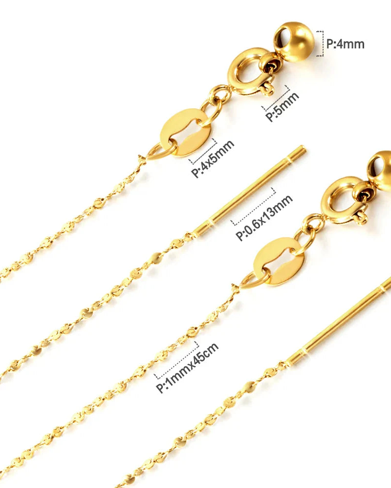 Adjustable gold diamond-cut sparkle chain necklace