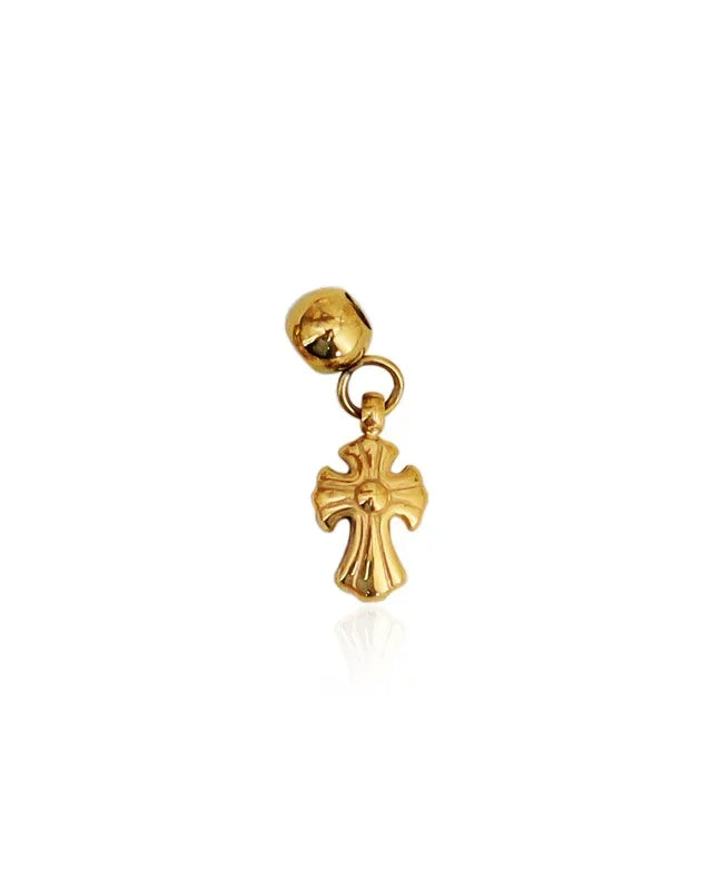 Cross gold charm pendant