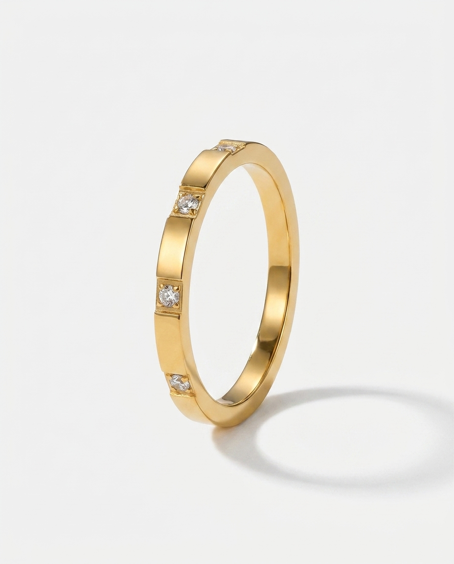Calla Stacking Ring gold dainty stacking band
