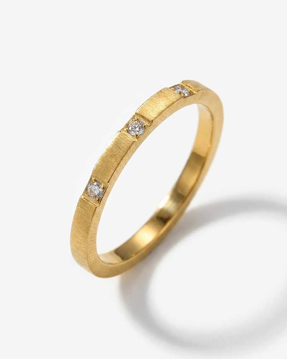 Calla Stacking Ring close-up gold band