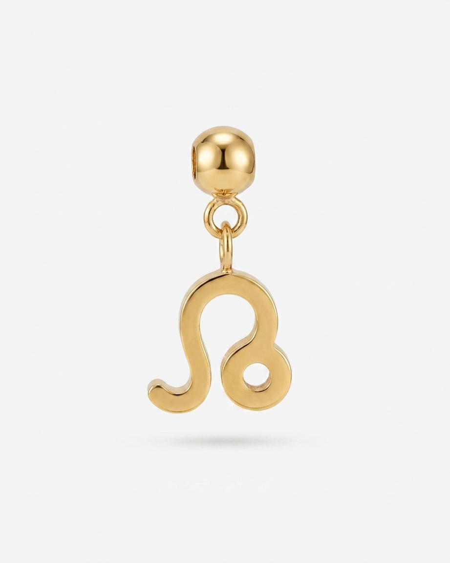 Leo gold zodiac charm