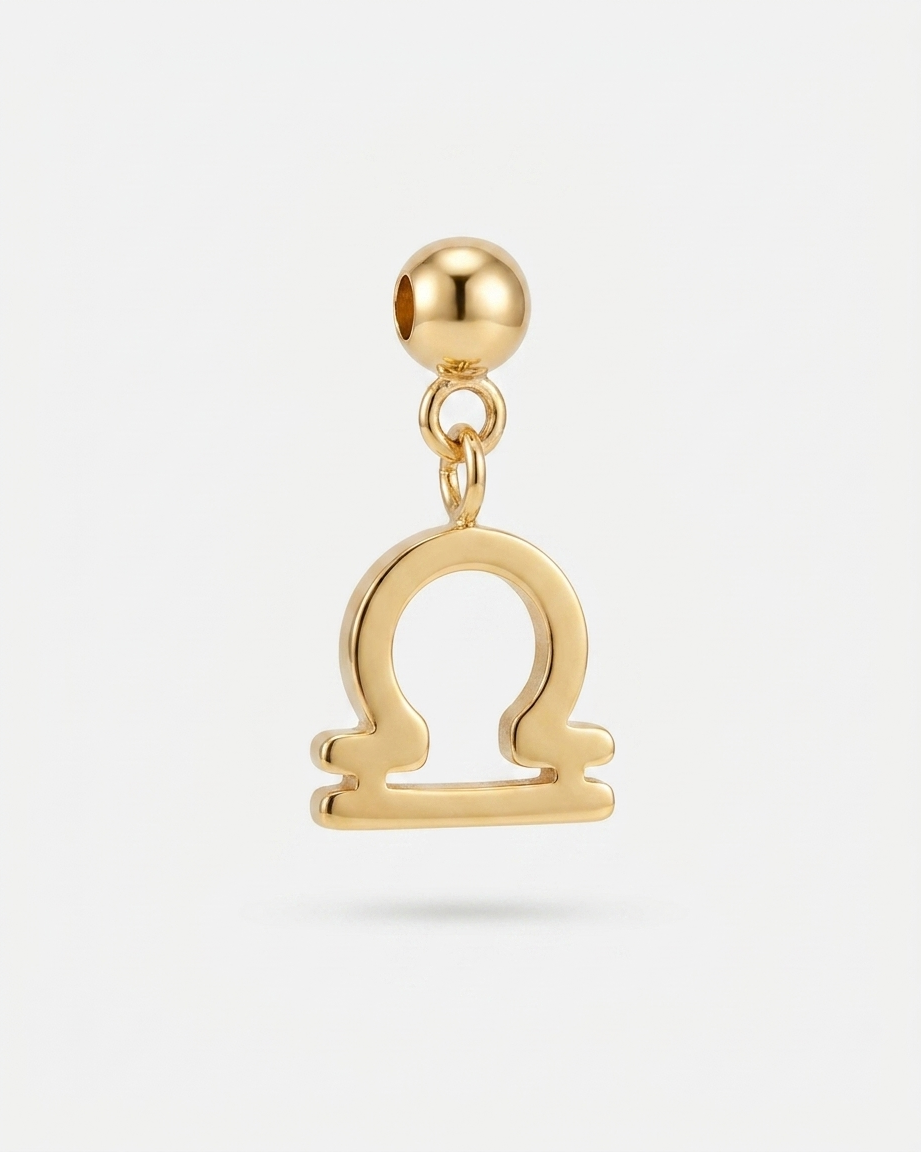 Libra gold zodiac charm