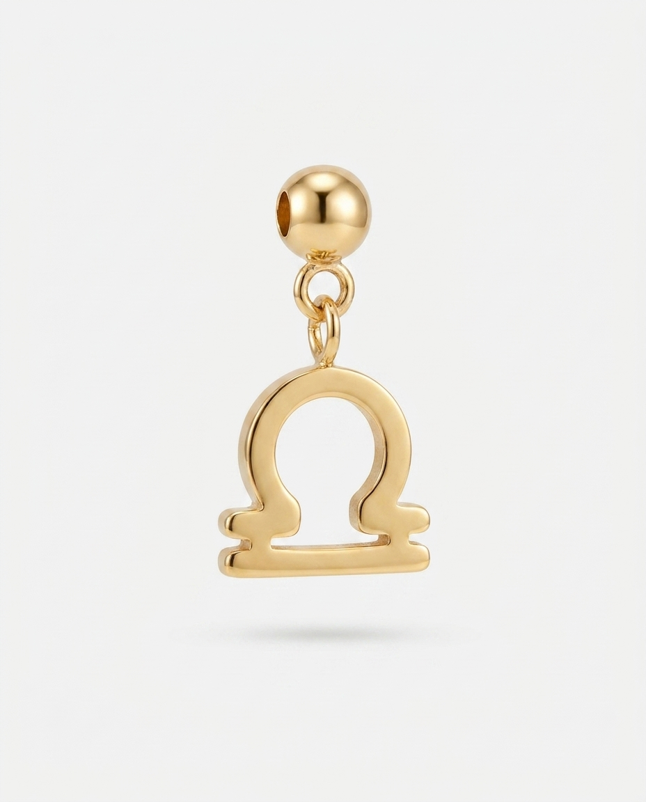 Libra gold zodiac charm