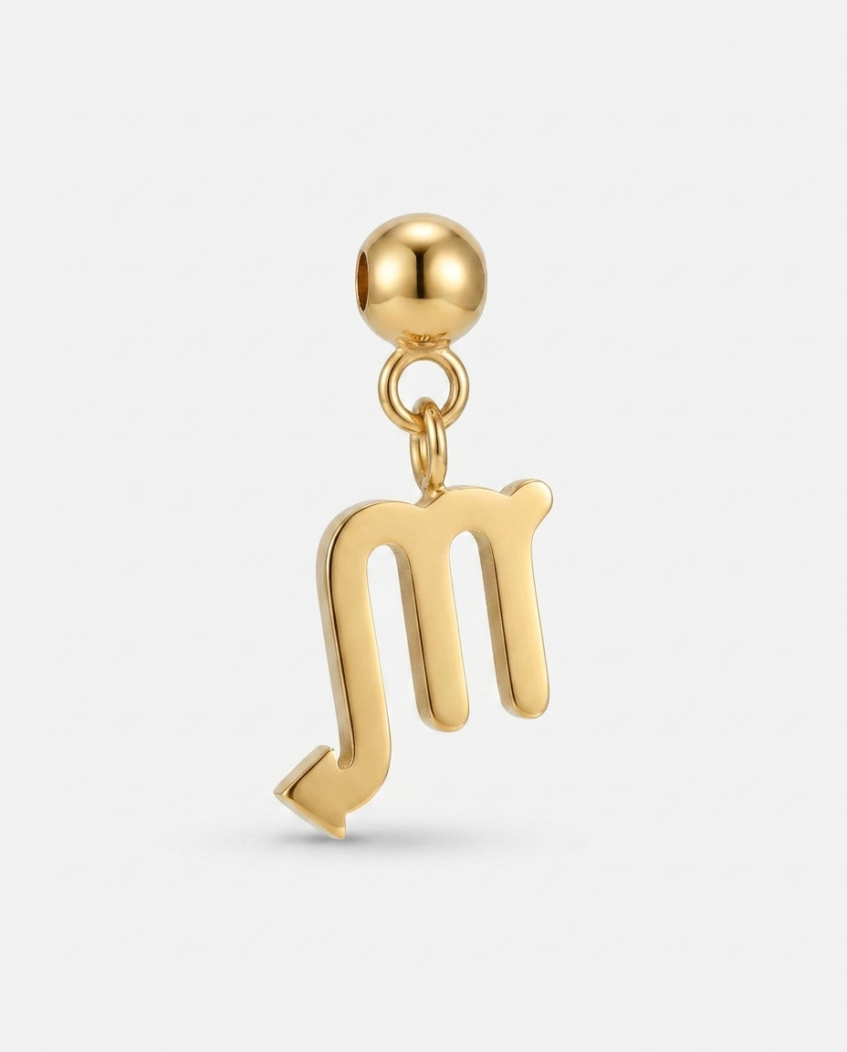 Scorpio gold zodiac charm