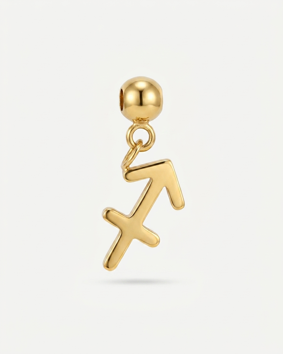 Sagittarius gold zodiac charm pendant