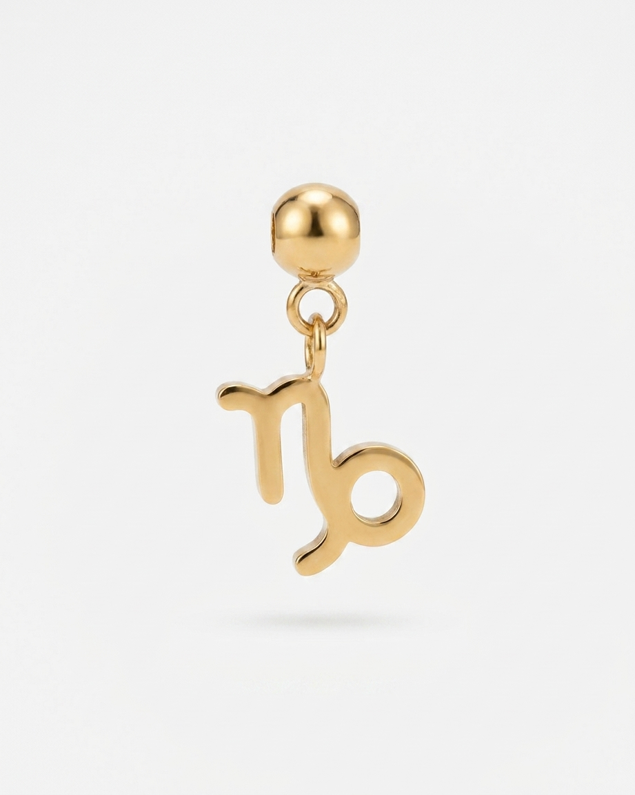 Capricorn gold zodiac charm