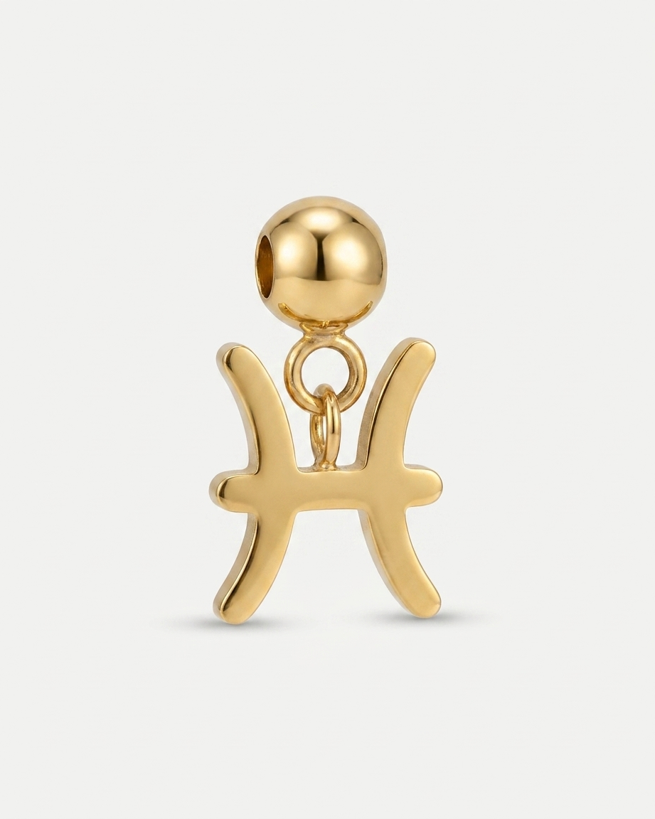 Pisces gold zodiac charm