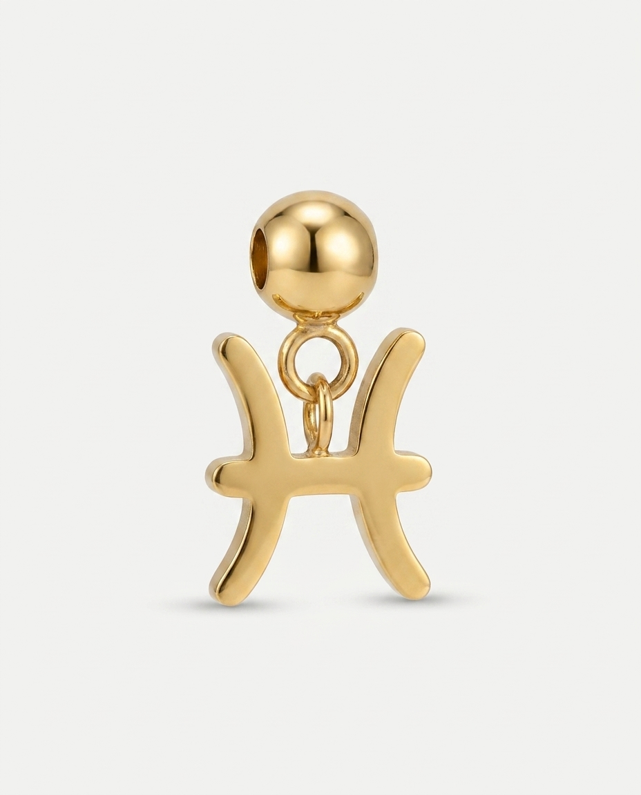 Pisces gold zodiac charm