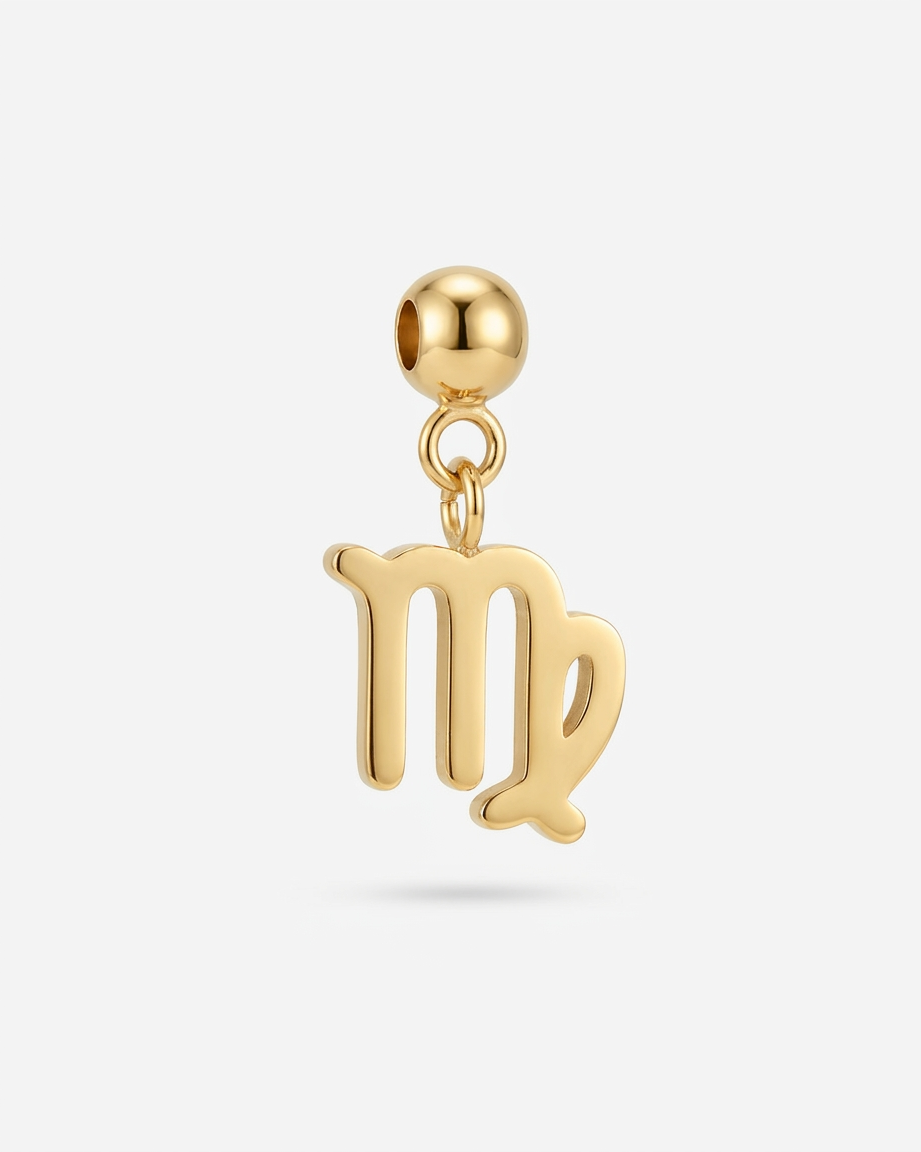 Virgo gold zodiac charm pendant