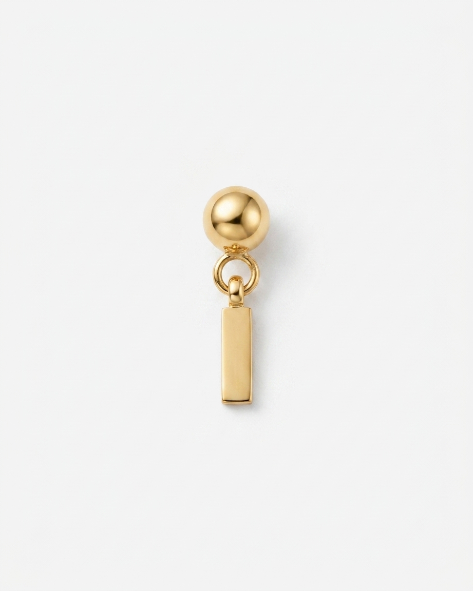 Gold initial I charm pendant