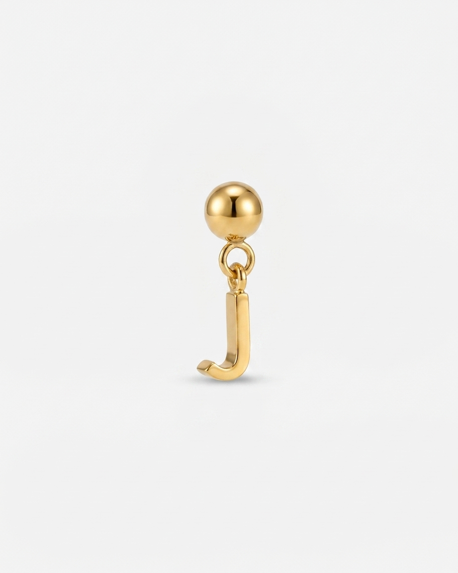 Gold initial J charm pendant