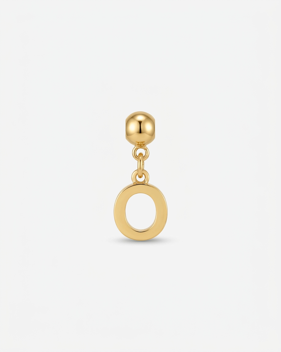 Gold initial O charm pendant
