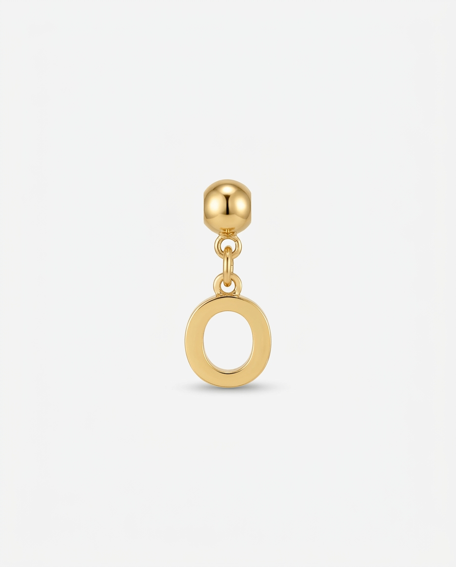 Gold initial O charm pendant