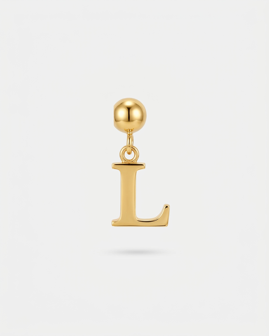 Gold initial L charm pendant