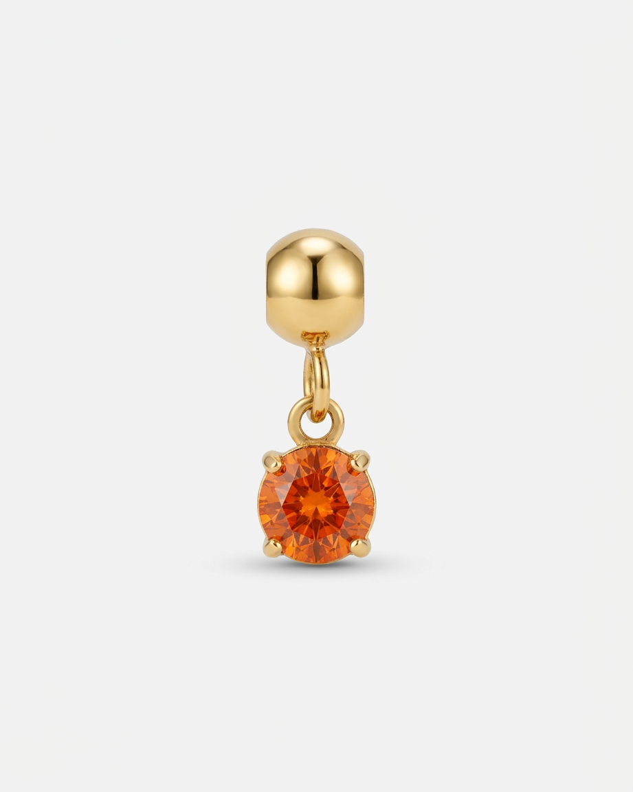 July birthstone gold charm