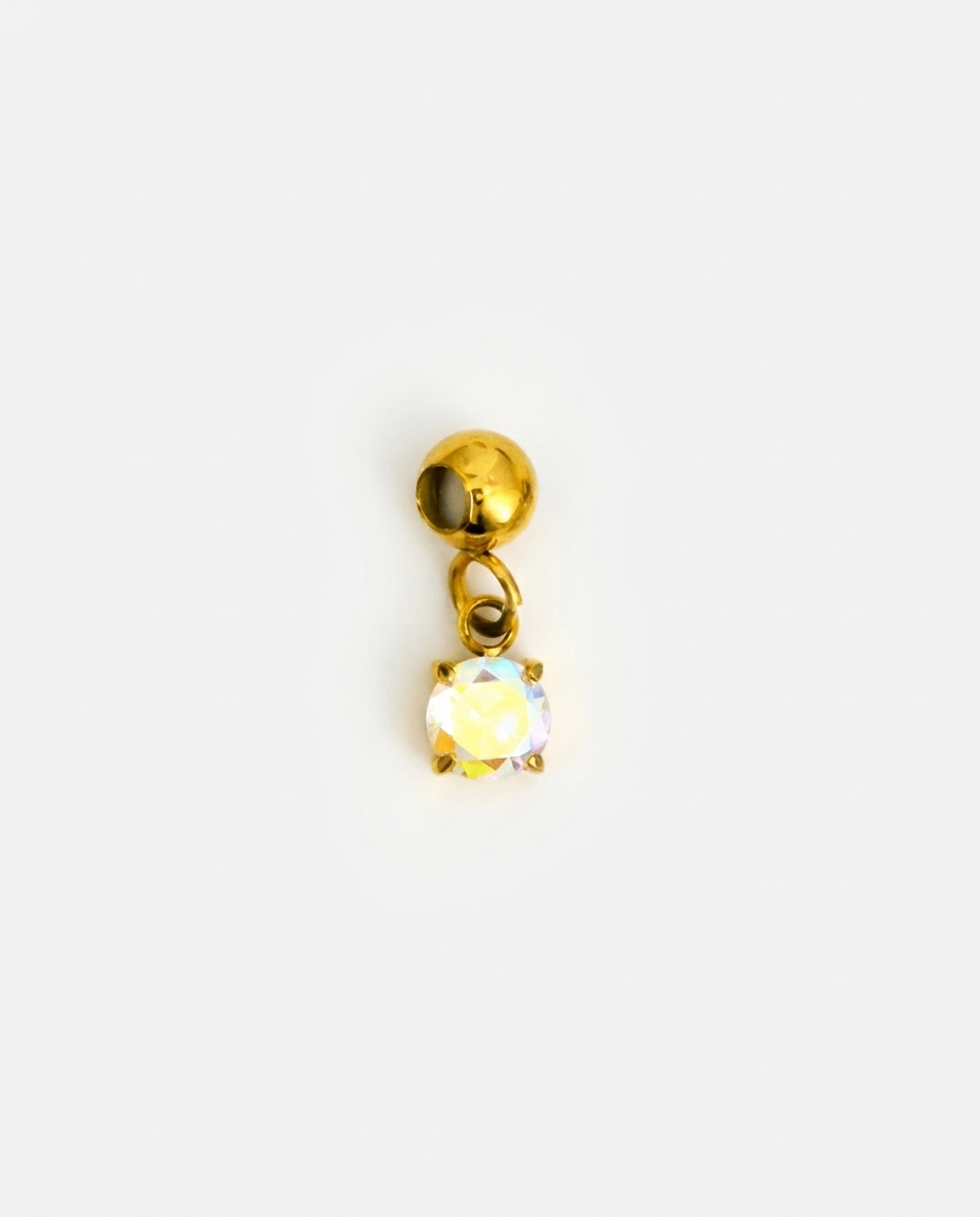 October birthstone gold charm