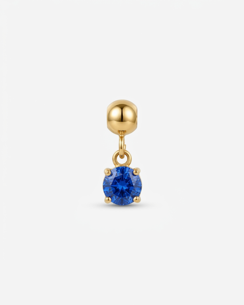 September birthstone gold charm