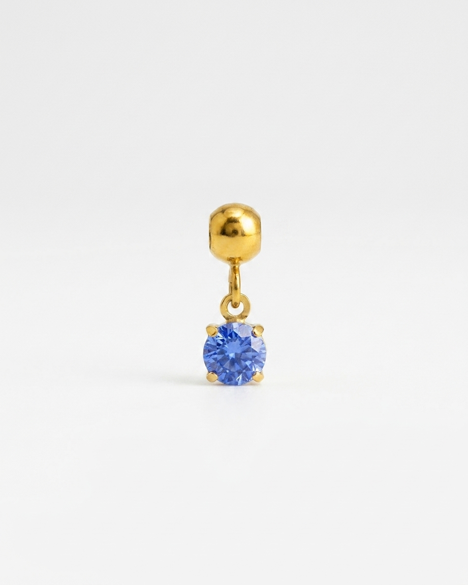 December birthstone gold charm
