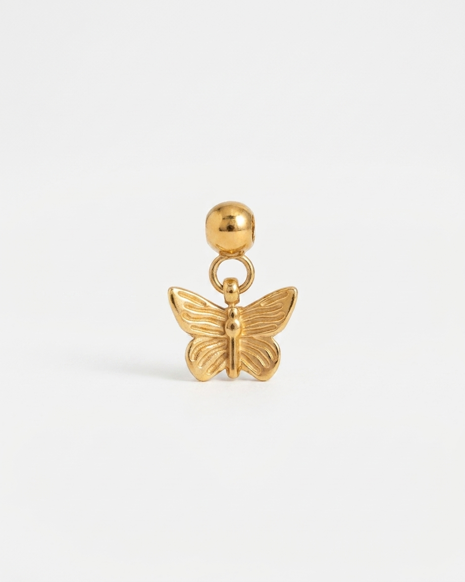 Butterfly gold charm pendant hero