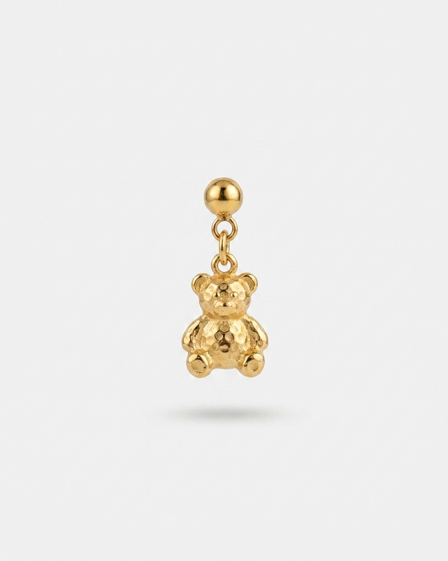 Bear gold charm pendant hero