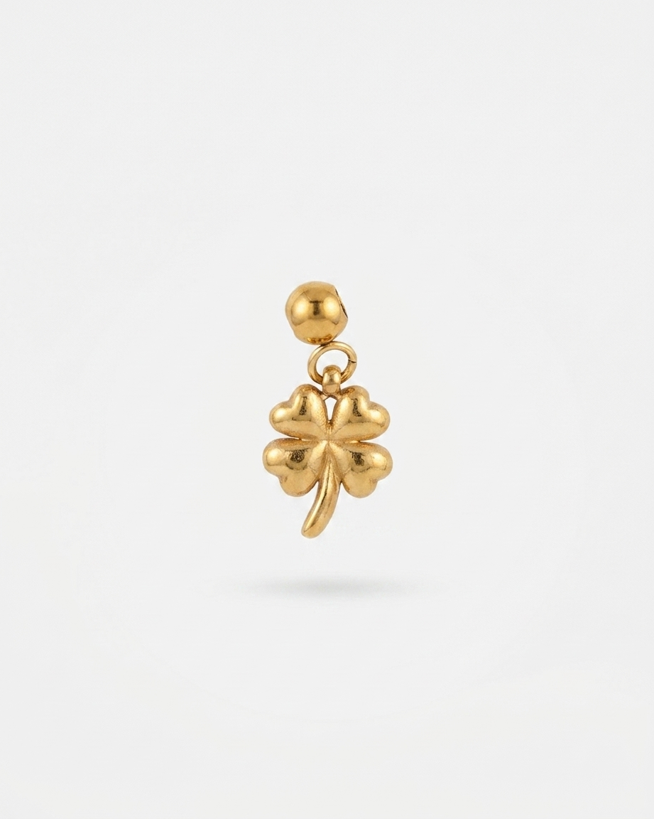 Quatrefoil flower gold charm pendant hero