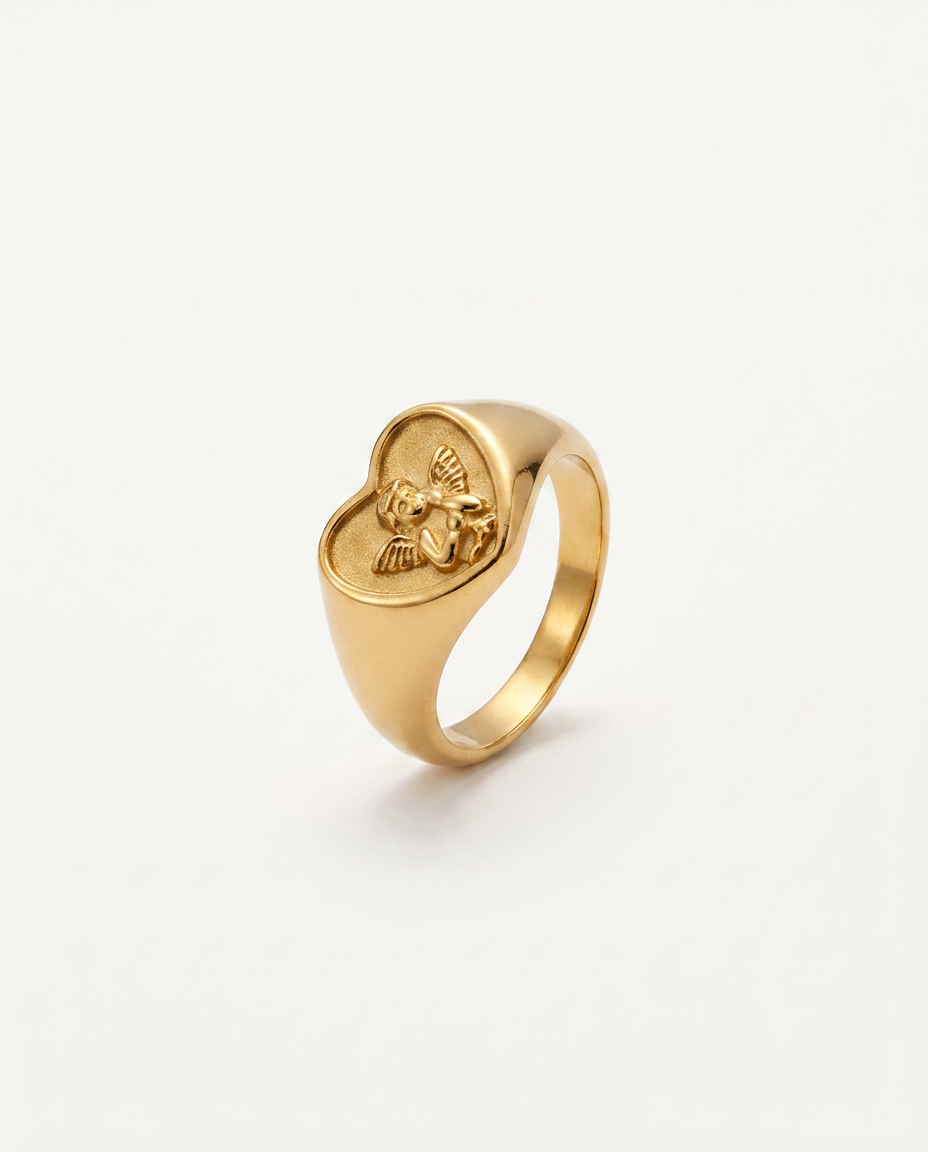 Angel Ring gold pearl ring