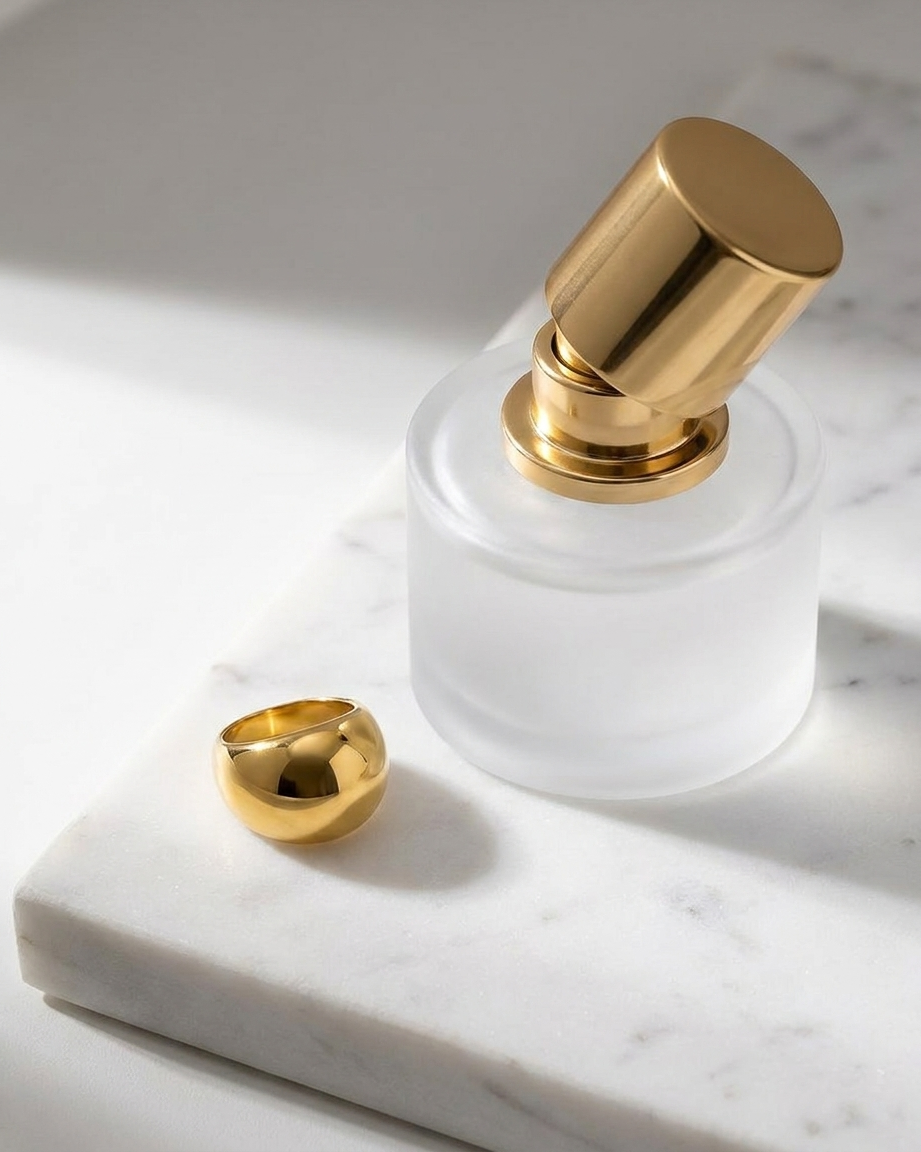 Elle Ring flatlay on marble