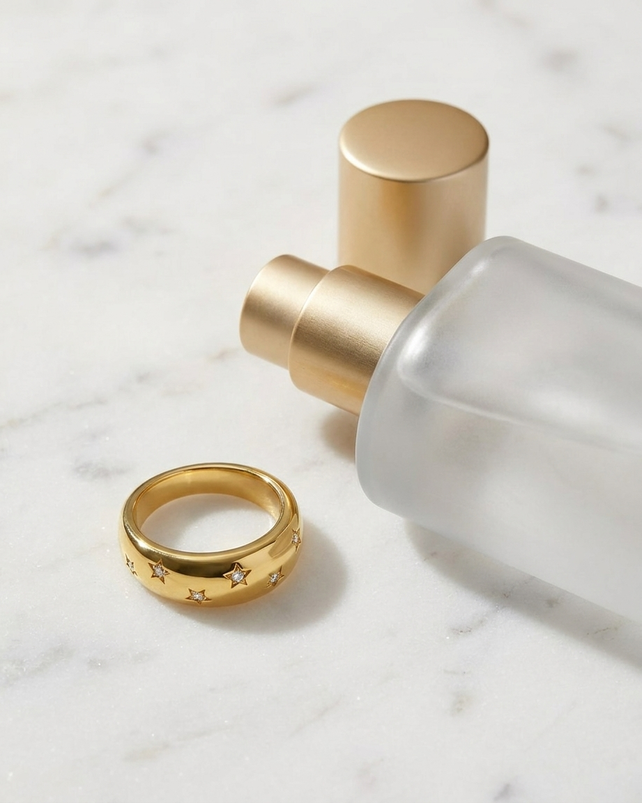Susie Ring marble flatlay