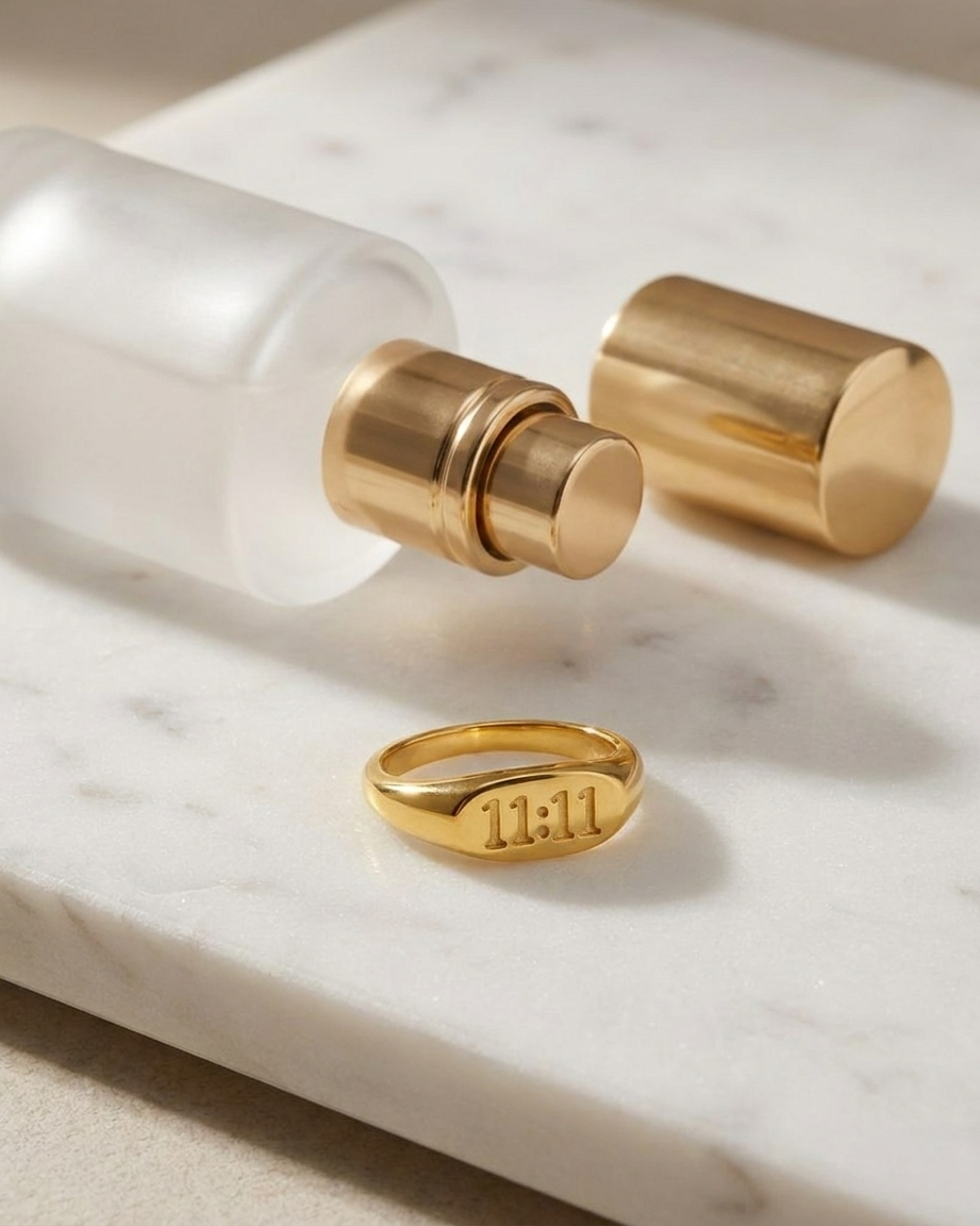 Lucky Ring marble flatlay