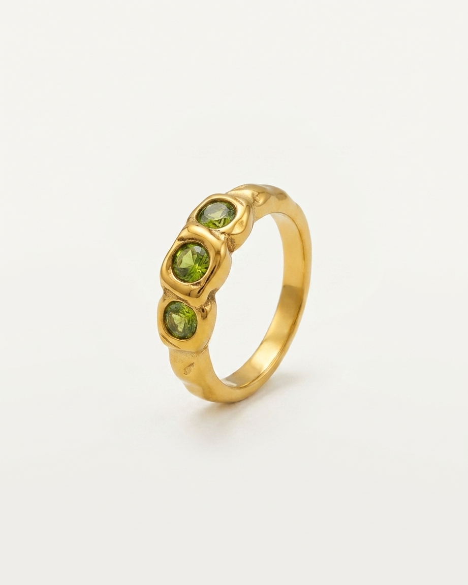 Gaia Textured Gold Ring hero packshot