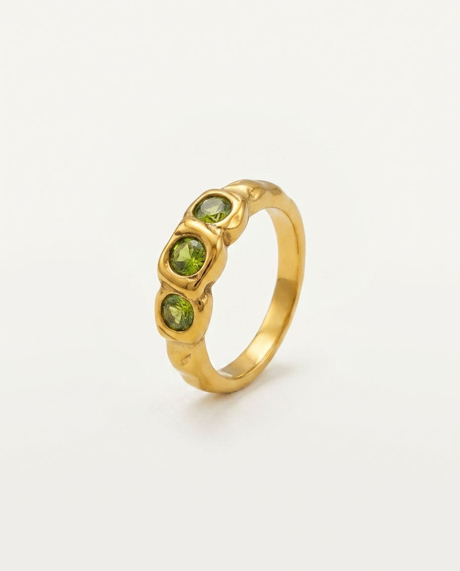 Gaia Textured Gold Ring hero packshot