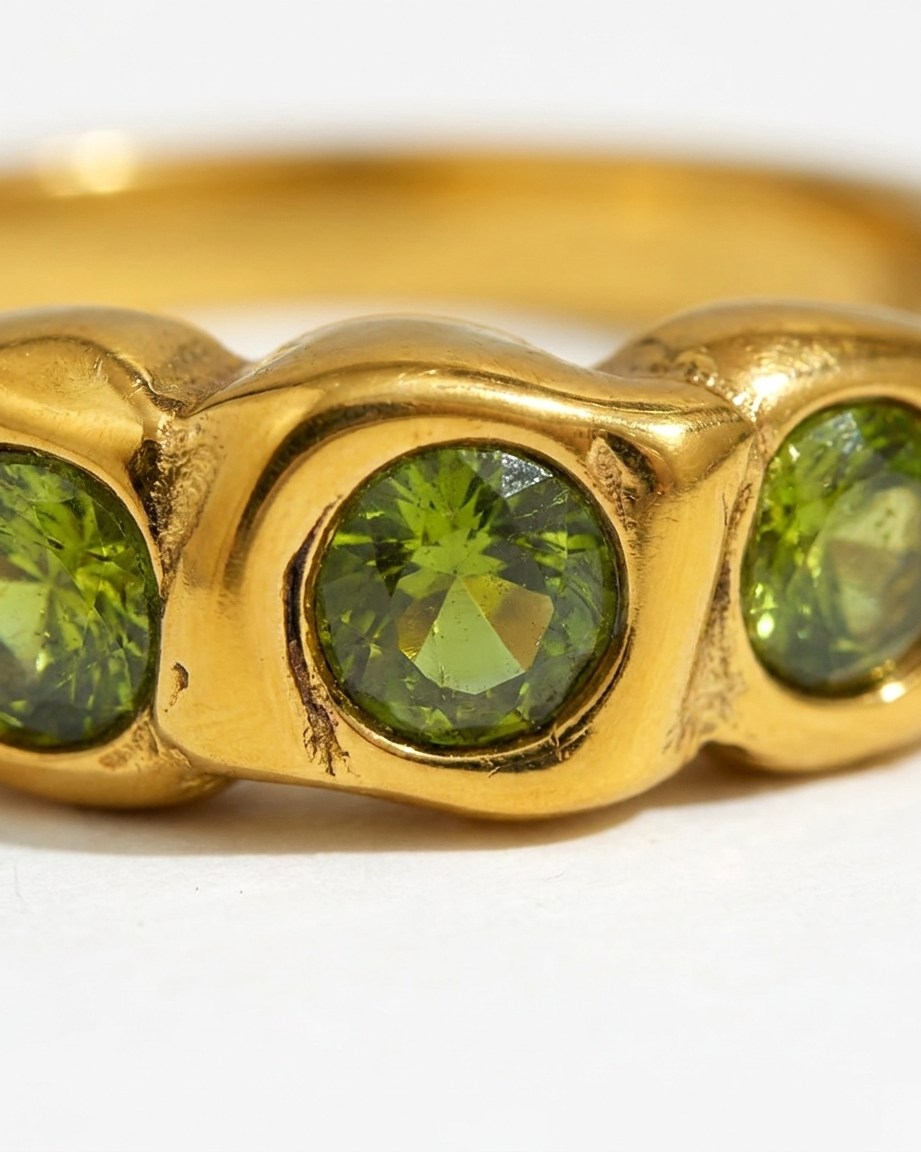 Gaia Textured Gold Ring macro detail