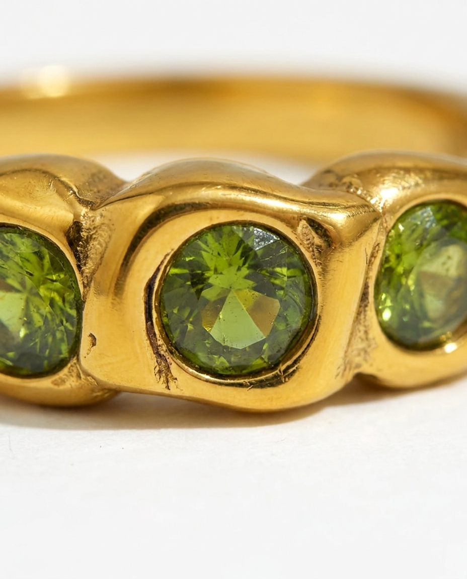 Gaia Textured Gold Ring macro detail