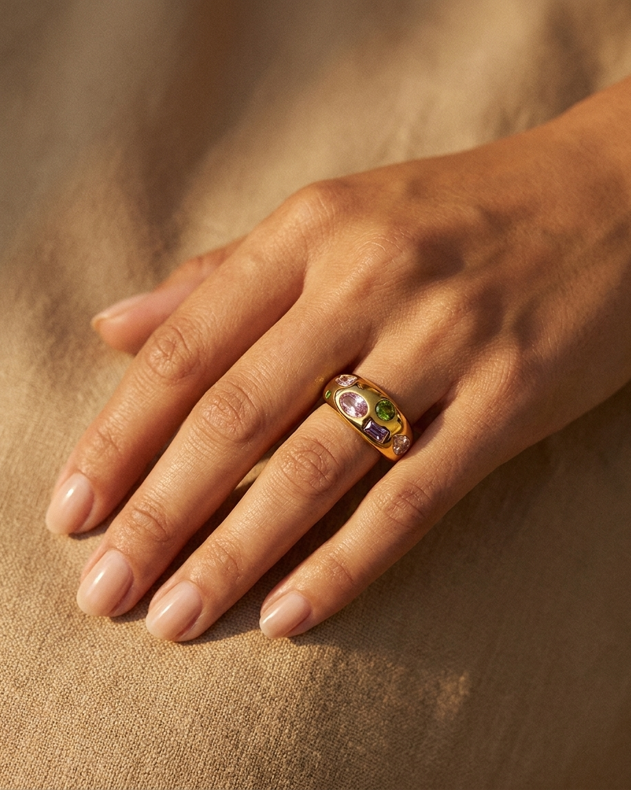 Solana Gem Ring warm on hand