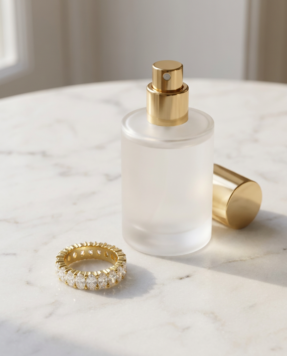 Juline Ring marble flatlay