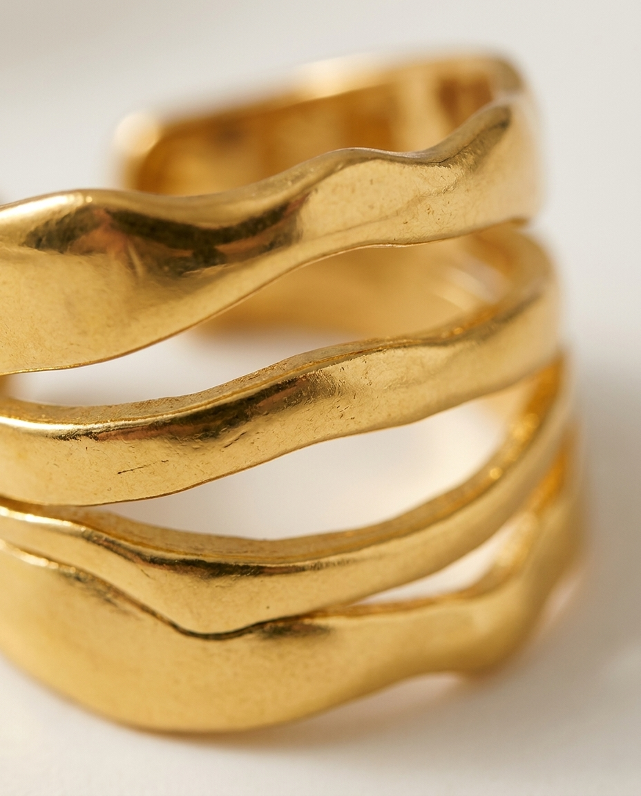 Wavy Texture Ring macro detail