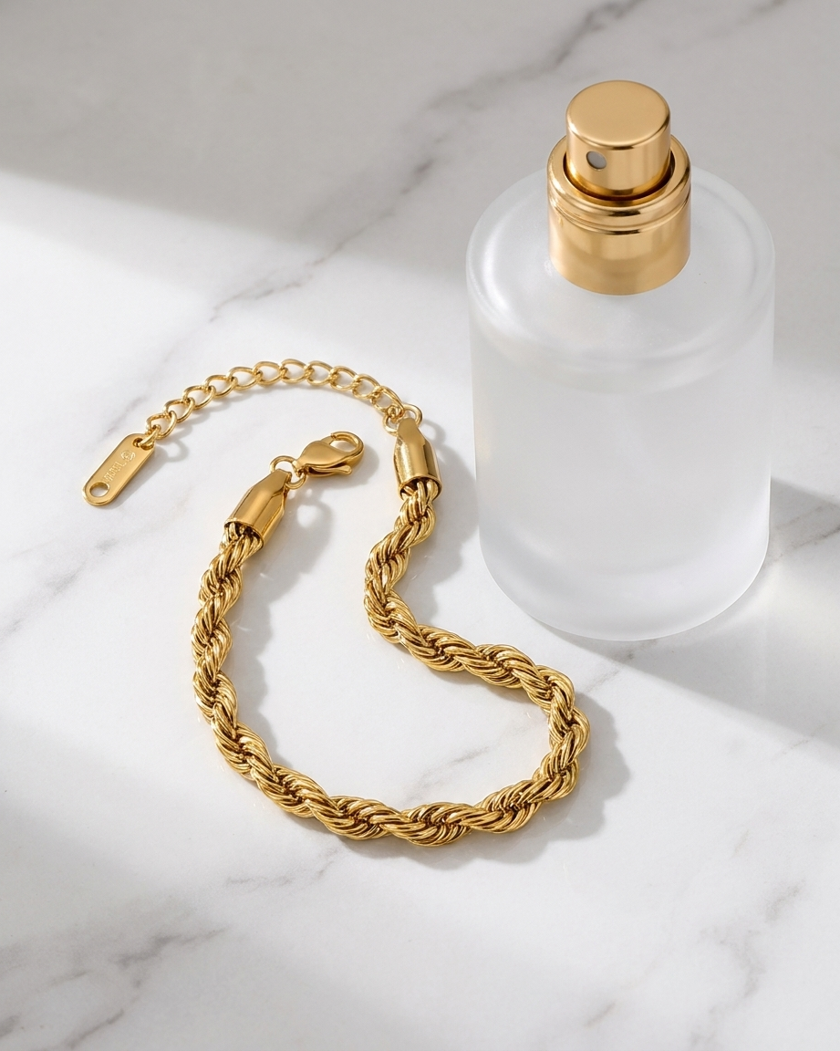 Gia Bracelet marble flatlay