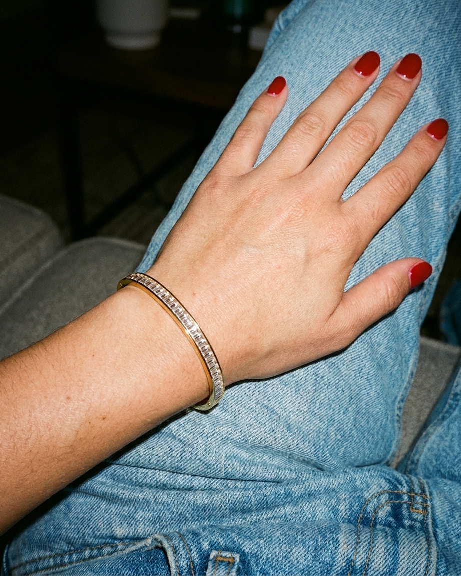 Celine Baguette Bangle candid flash