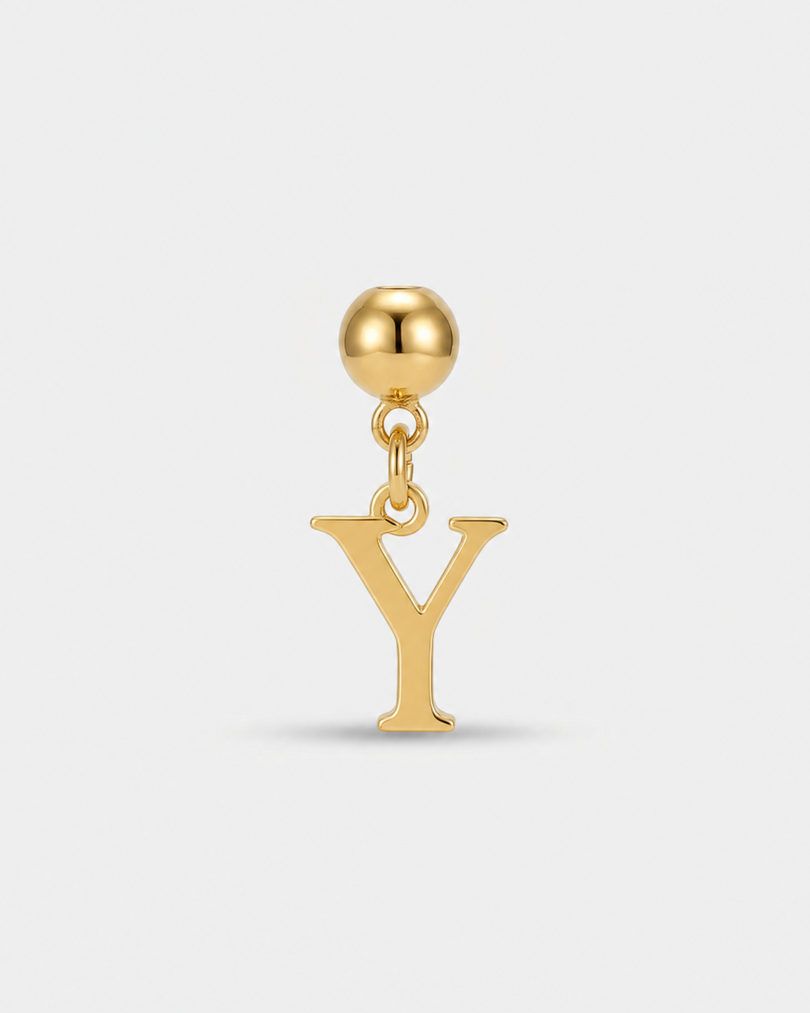 Gold initial Y charm pendant