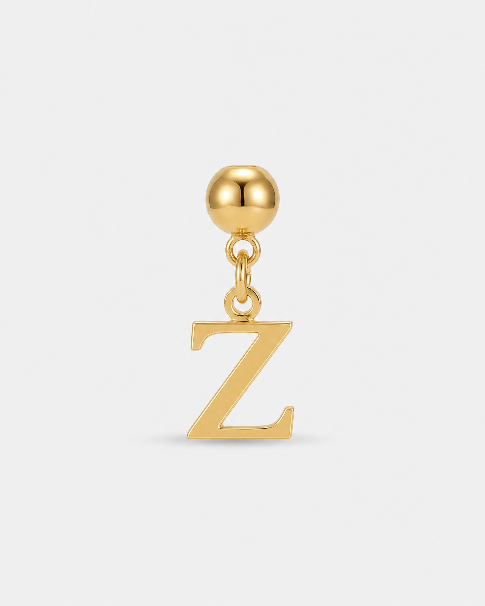 Gold initial Z charm pendant
