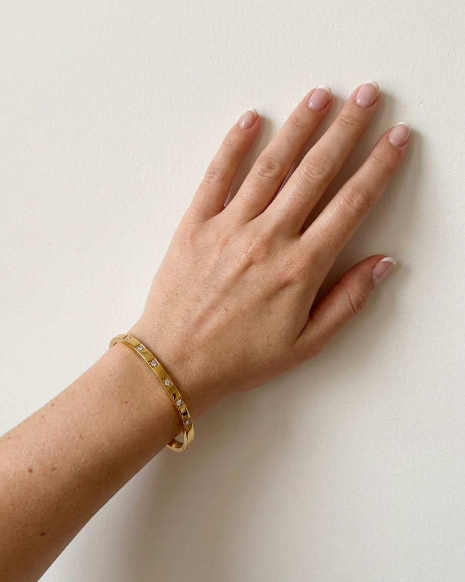 Zircon Bangle styled wrist