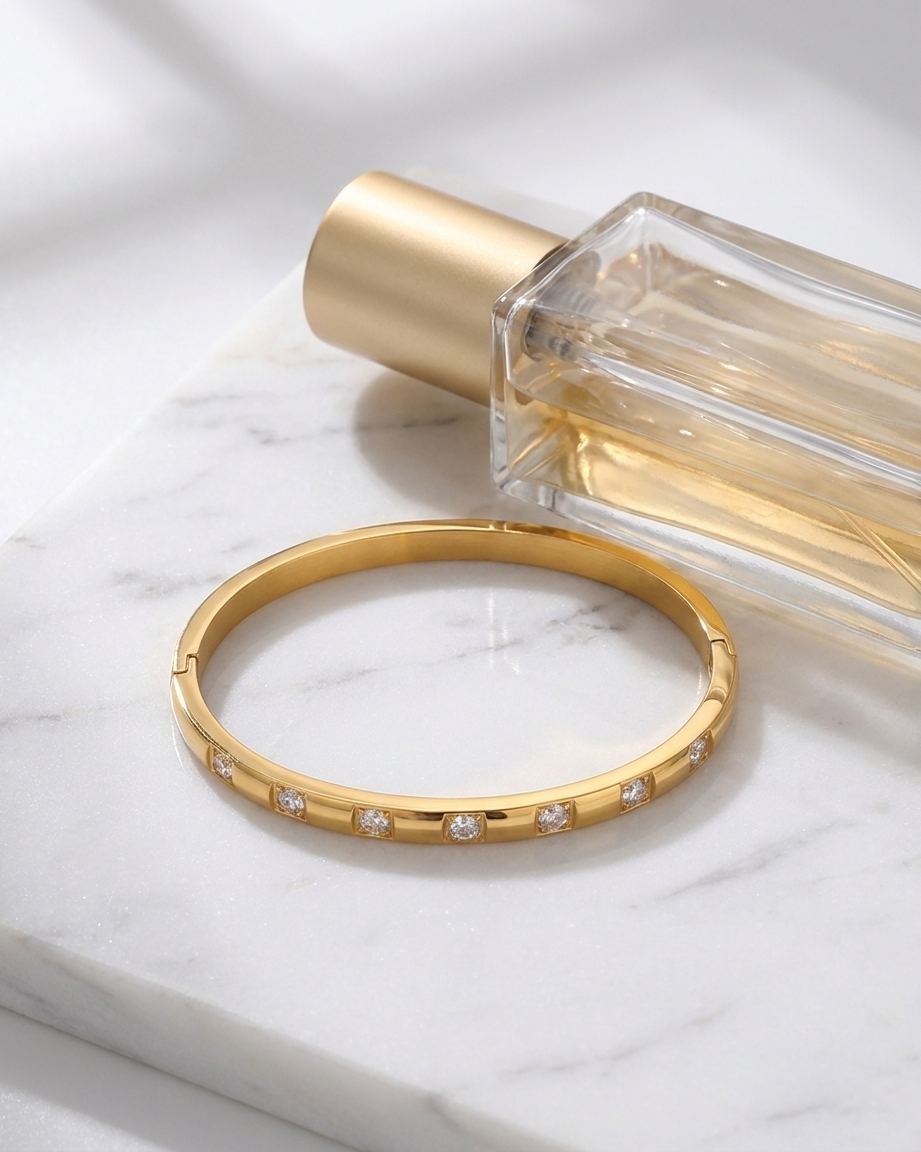 Zircon Bangle flatlay