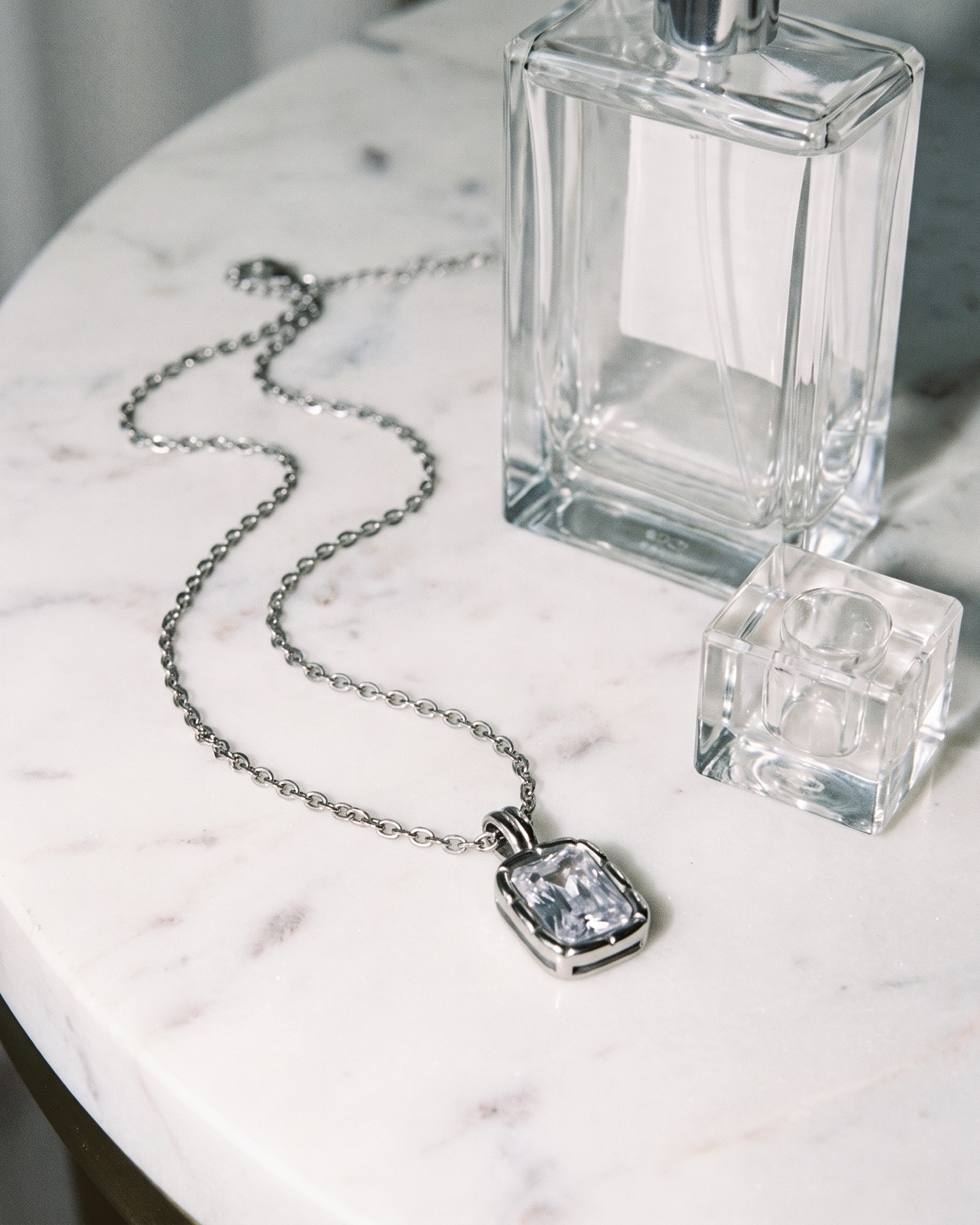 Sylvie Necklace silver flatlay