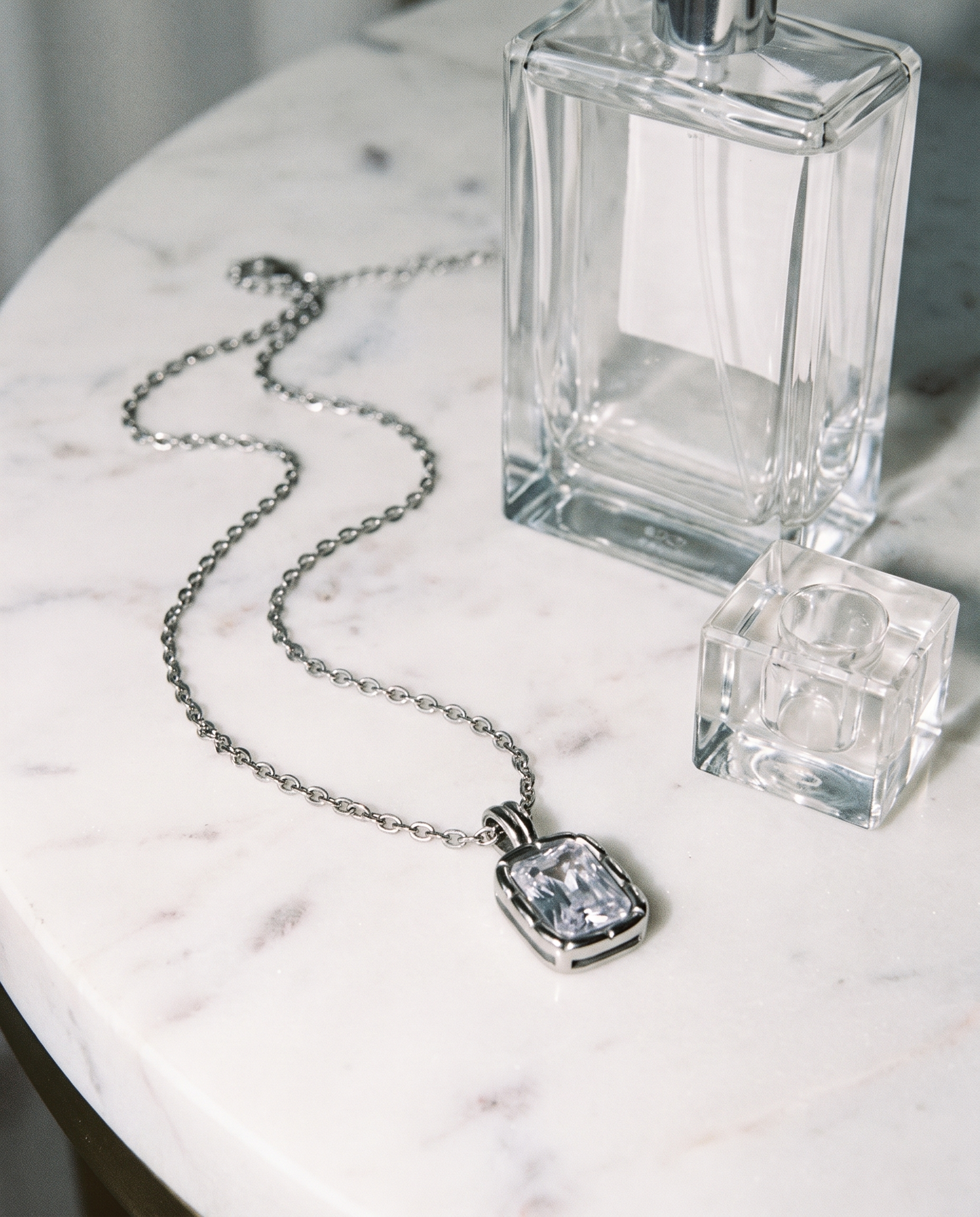 Sylvie Necklace silver flatlay