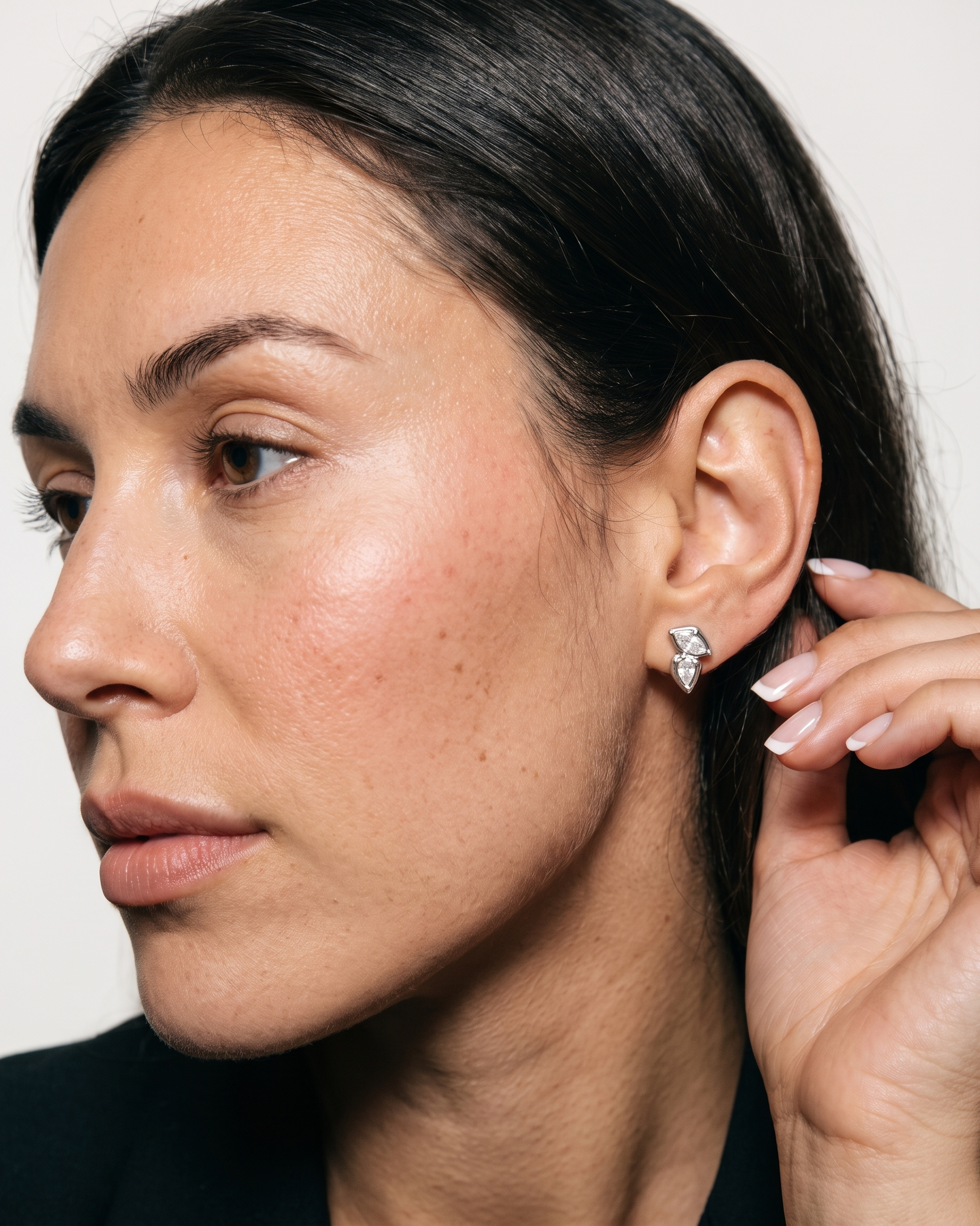 Fern Earrings silver on model