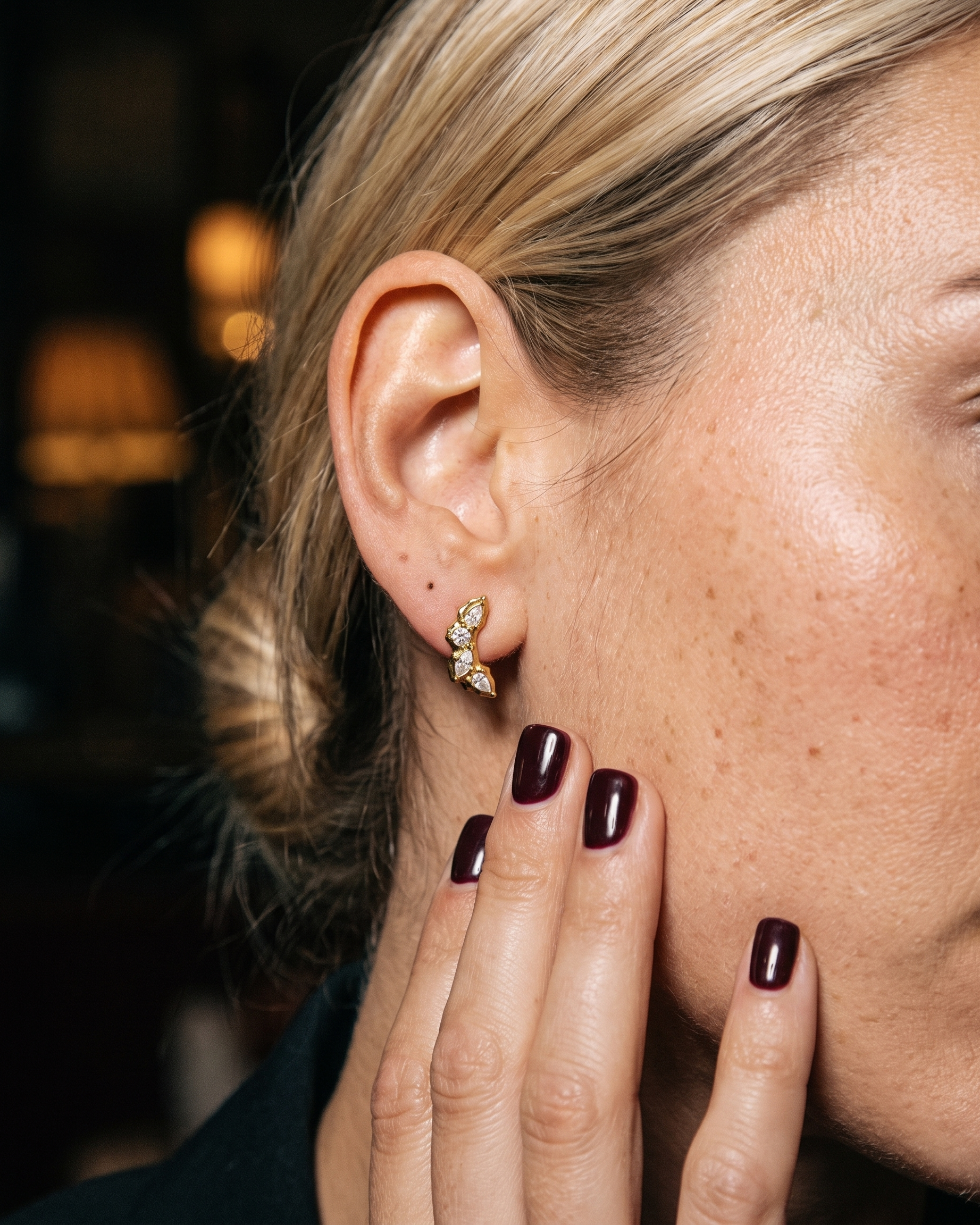 Laurel Earrings on ear
